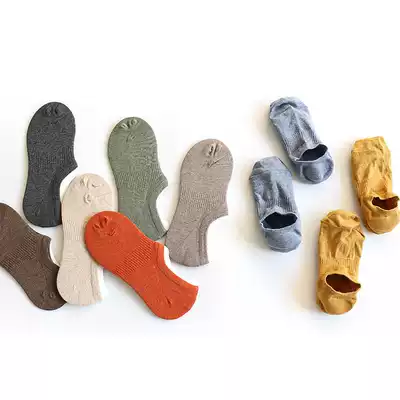 Pure color pure cotton socks children cotton invisible socks shallow low-top invisible silicone non-slip does not fall