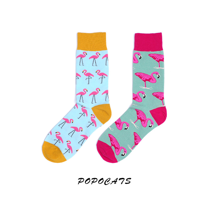 Lovers Illustrations Fire Birds Socks men and women Pure cotton foam Sox cotton socks Cylinder Tide High Cylinder Sports Socks