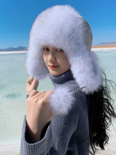 Новая шляпа женщина осень и зимняя корейская лиса мао Leifeng Шляпа Tide Fur Hat Hat Ski Ski Women Hat Hat Hat шляпа