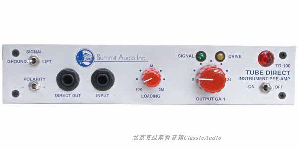 (YH AUDIO licensed)Summit Audio TD-100 Instrument preamplifier stock clearance