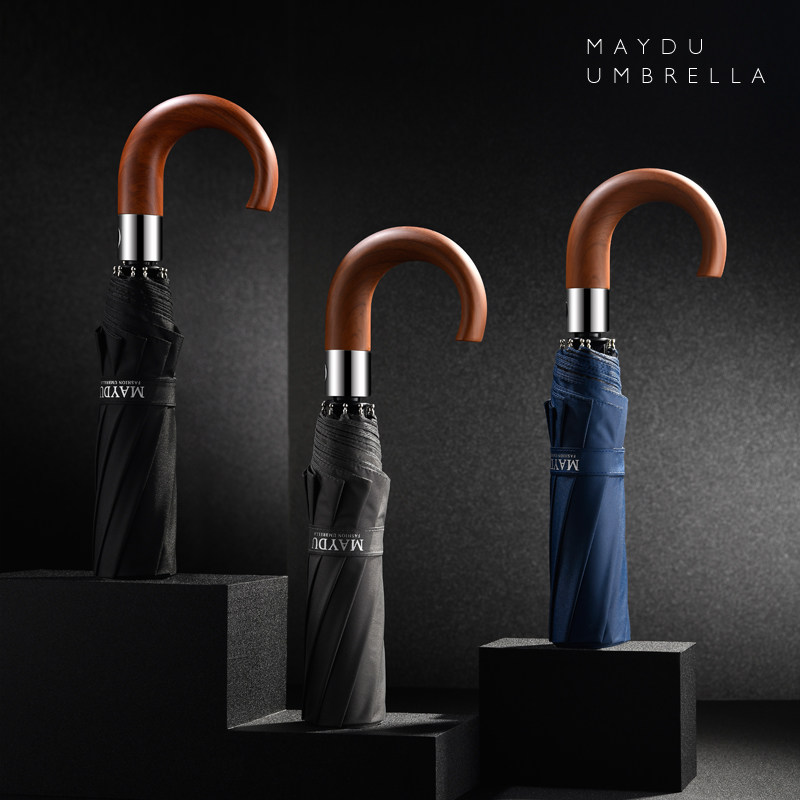 Beauty bending hook Folding Umbrella Full Automatic Male number portable minimalist Business sunscreen Female sunny and rainy weather umbrella