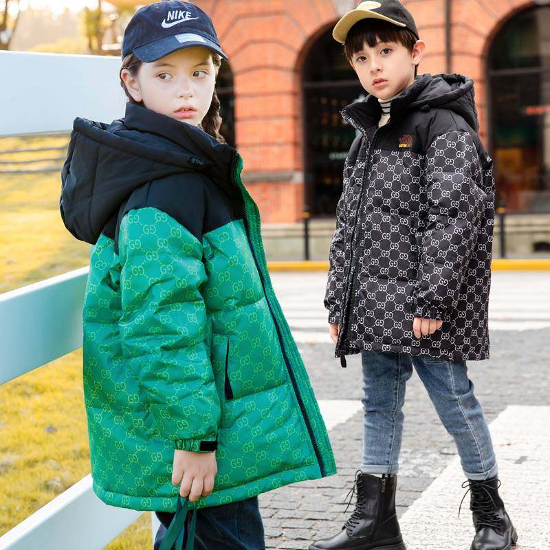 styie children's down jacket boy's jacket new foreign style thickened tide white duck down jacket for big children and girls