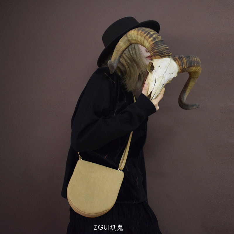 ZGUI Paper Ghost Original Design Waterproof Single Shoulder Messenger Bag Washed Kraft Paper Saddle Bag Female Small Bag