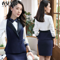Professional horse clip set female restaurant waiter hotel front desk beautician Korean fashion high-end waistcoat