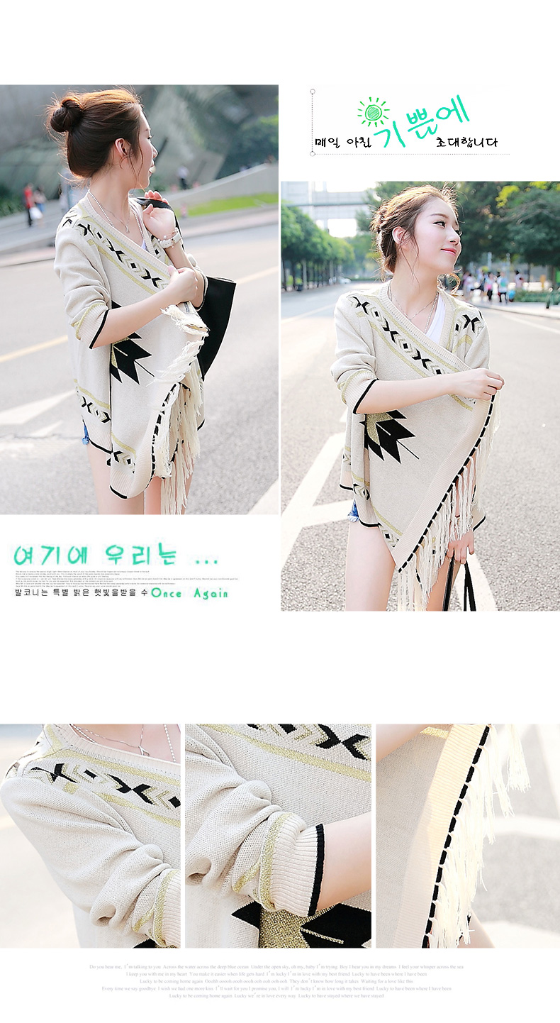 2018 mùa thu mới dài tay hoang dã áo len cardigan bất thường của phụ nữ mặc áo khoác ngoài tua rua cardigan nữ