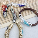 Металлический трубчатый манжет, изогнутая трубка, синий красный аксессуар, Кинг-Конг, золото и серебро, «сделай сам»