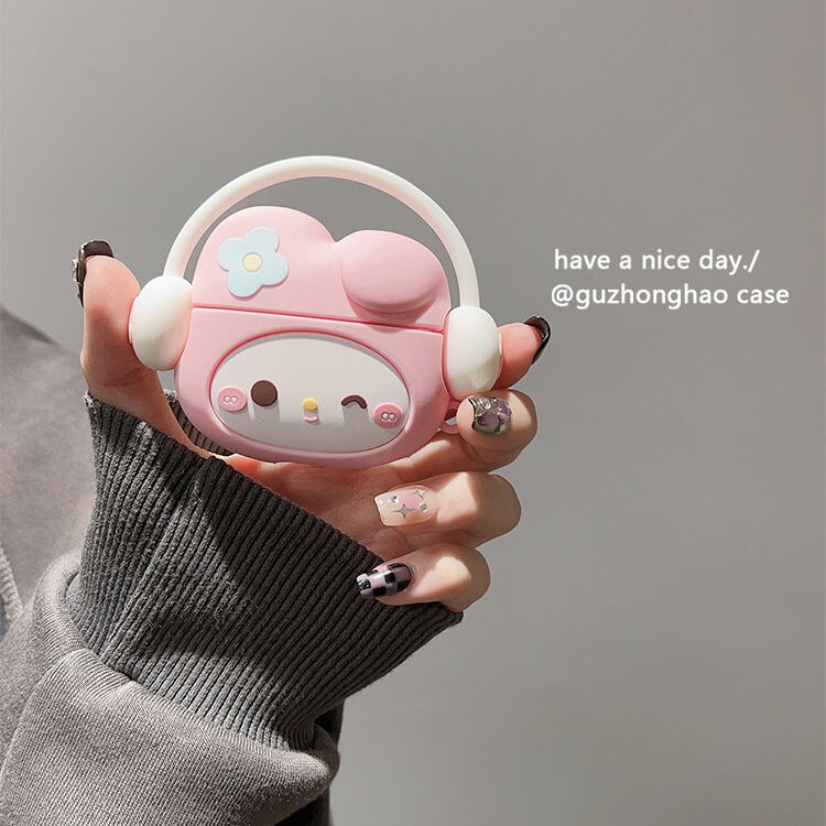 3 Pieces of Cute My Melody and Kuromi Silicone Earphone Cases for AirPods Pro 2Nd Generation, Compatible with Apple 1St/2Nd/3Rd Generation, Anti-Drop