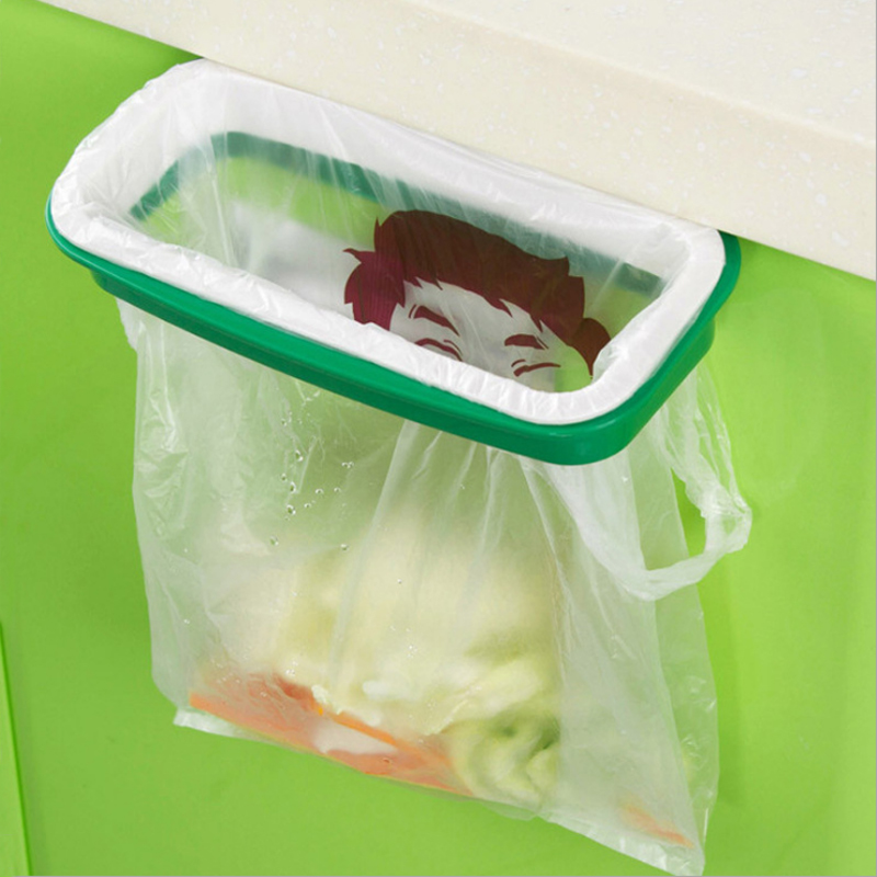 Kitchen trash can hanging hanging plastic bag hanger Storage artifact rack Support bracket hook hanging shelf