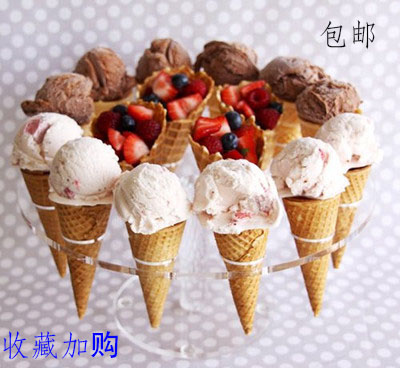 Porous acrylic transparent ice cream cake sweet cylinder ice-cream display shelf customizable fashion durable and easy to clean