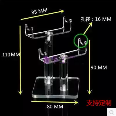 Spot transparent acrylic exhibition strange pen brush holder single double wiper frame display horizontal Pen Holder