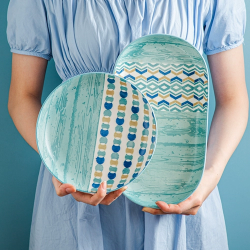 Керамическая обеденная тарелка для домашнего использования, посуда, коллекция 2022, изысканный стиль, популярно в интернете