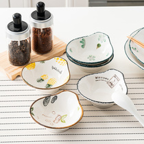 Seasoning dish household ceramic snack dish Japanese dipping dish handle Bowl creative small saucer dish dish tableware commercial