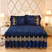 Continental dày giường bông váy ren một mảnh nhung bedspread đơn hoặc kép ấm mùa đông cộng với giường bông bìa Simmons - Váy Petti ga giường viền ren