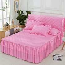 Korean version of the Princess quilted padded double lace bed skirt piece bedspread anti-slip bed covers mattress protector 1 8m