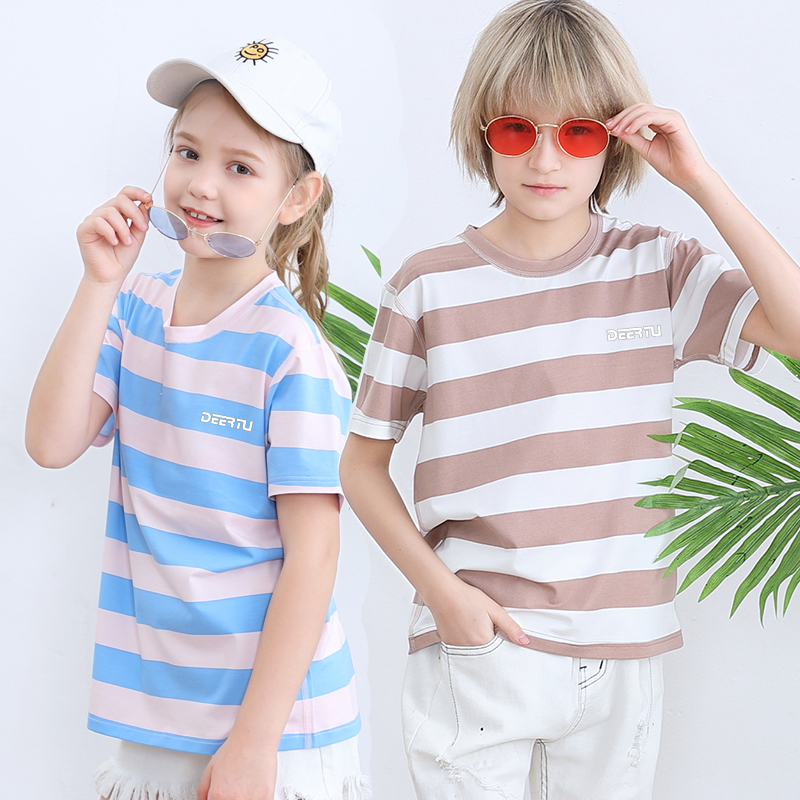 2022 new summer children's short-sleeved boys and girls T-shirt modal mid-sleeved top middle-aged children's trendy half-sleeved top