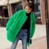 Áo khoác nước áo khoác nữ phiên bản Hàn Quốc 2018 mới mùa đông áo khoác lông giản dị cộng với áo khoác lông thỏ bông áo lông cừu hàn quốc Faux Fur