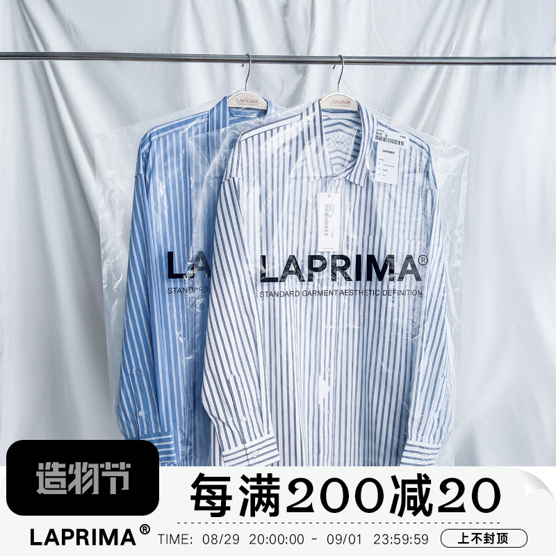 LAPRIMA 21AW STRIPED LS SHIRT striped long sleeve shirt CITYBOY tooling lining