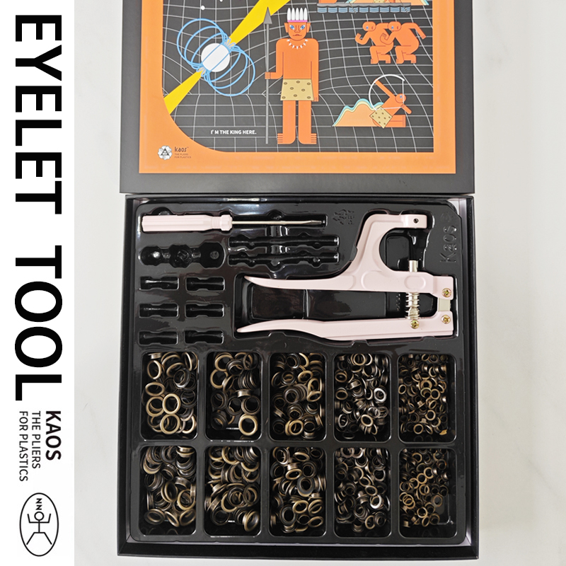 アイレットボタン取り付けツールセット 純銅製丸型アイレットボタン 600セット ギフトボックスボタン取り付けツール 穴開け