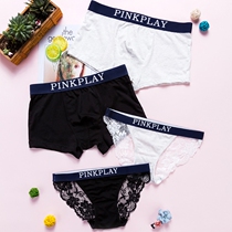 Pure Cotton Sexy Lace Lovers Underpants Female type Low waist thin section transparent Triangle pants Mens flat corner pants