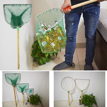 Wooden Handbook Net iron bar fishing net stainless steel small eyes dense net fishing net fishing net bag supermarket vegetable market seafood fish selling tools