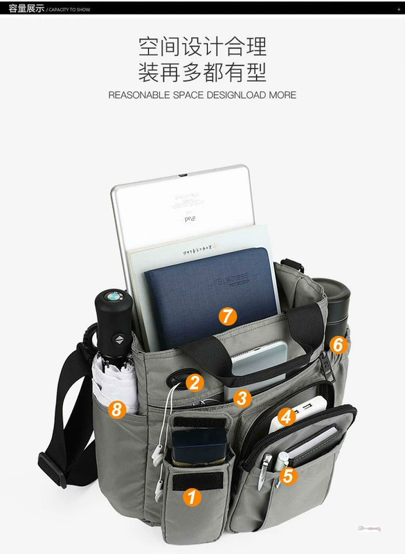 Green Age Times Bag IX Đa chức năng Thời trang Nam Túi Messenger Túi kinh doanh Túi thông thường - Túi của con người