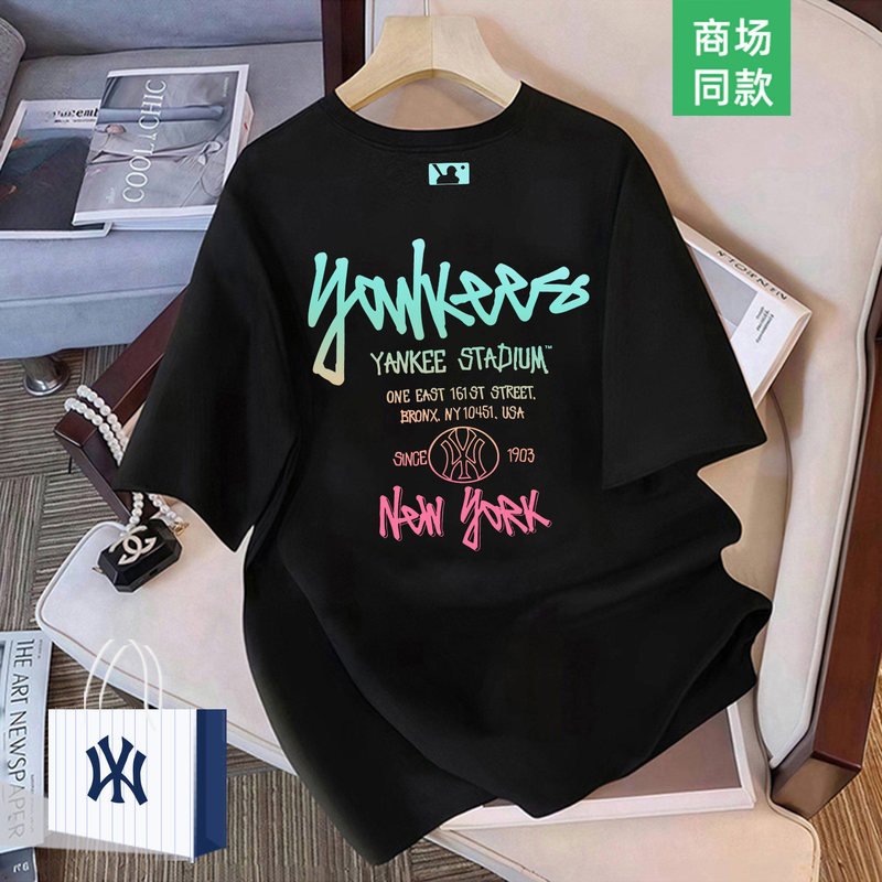 Outlet Summer Round Neck Short-Sleeved T-Shirt for Men 2026 New Loose Letter Half-Sleeve Pure Cotton Couple Top