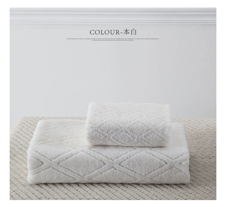 LENCIER Lanxu Modern Rhombus Jacquard Design Cotton Cotton Khăn 2 Gói Hearst - Khăn tắm / áo choàng tắm