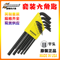 American BONDHUS Inch extended flat head allen wrench 12138 12136 12137 Set wrench