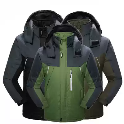 Outdoor assault clothes for men and women in autumn and winter plus velvet thickened warm cotton-proof waterproof mountaineering clothing tide coat