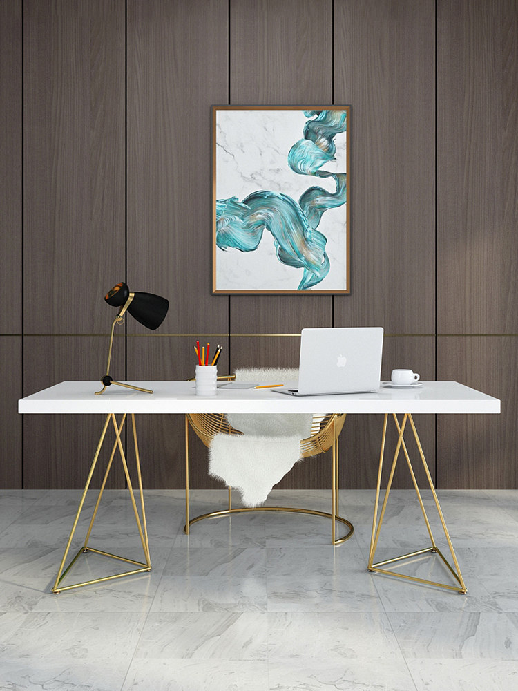 Nordic ins style wrought iron desk modern minimalist desk notebook computer desk desktop home simple rectangular table