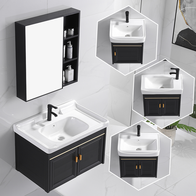 Light Extravagant Space Aluminum Bath Room Cabinet Handwash Basin Cabinet Composition Make-up Room Modern Minima Washbasin Wash Table Pool Face Basin