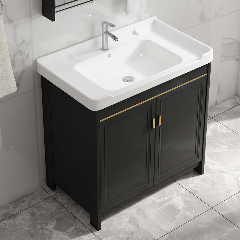 Light Extravagant Space Aluminum Floor Type Washbasin Bathroom Cabinet Combination Makeup Dressing Room Integrated Balcony Wash Terrace Washout Washbasin