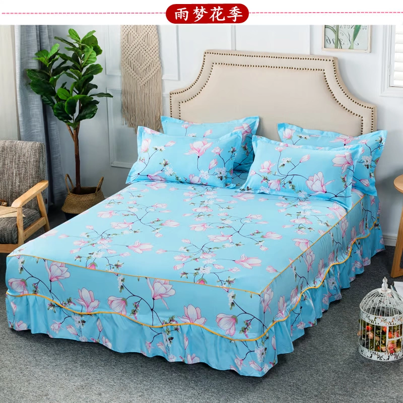 Phiên bản Hàn Quốc của công chúa trải giường ngủ váy đơn mảnh ba mảnh nệm giường 1,2 / 1,5 / 1,8 m bông chống trượt váy giường
