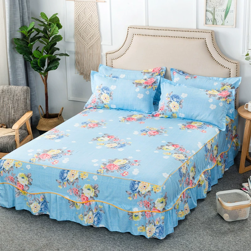 Phiên bản Hàn Quốc của công chúa trải giường ngủ váy đơn mảnh ba mảnh nệm giường 1,2 / 1,5 / 1,8 m bông chống trượt váy giường