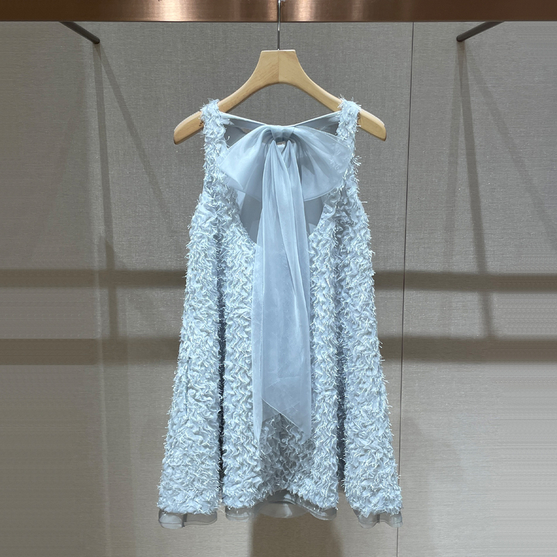 Qianjinfeng Bowknot Dress 2026 Summer New Style Light Luxury Age-Reducing Slimming Loose A-Line Sleeveless Tank Dress Qianjinfeng Bowknot Dress 2026 Summer New Style Light Luxury Age-Reducing Slimming Loose A-Line Sleeveless Tank Dress