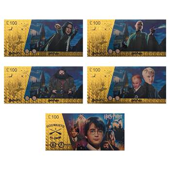 Plastic gold foil manufacturer harry potter series commemorative coins gold foil banknotes plastic creative coins can be customized