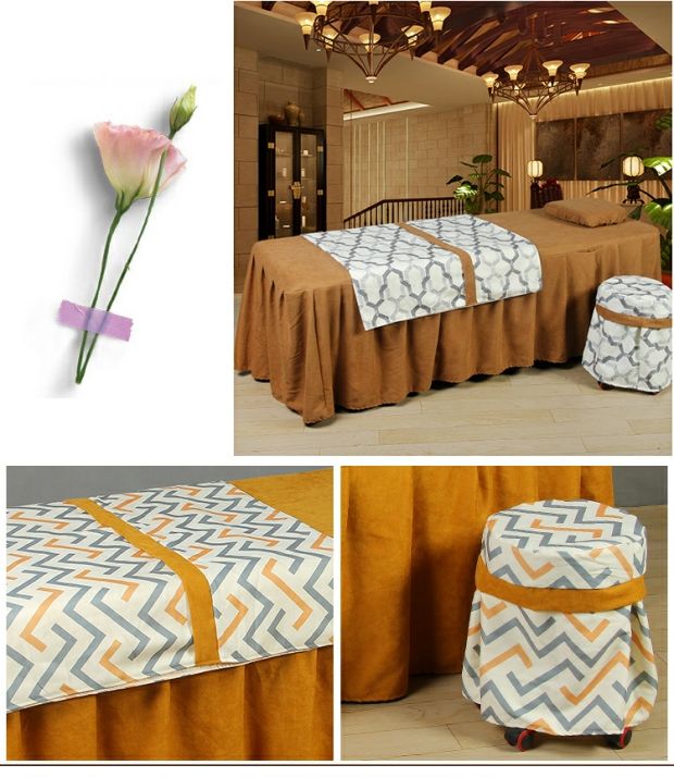 Cao cấp đẹp bedspread massage tại thẩm mỹ viện là một gia đình bốn bông trải giường nhỏ phong cách châu Âu sang trọng màu rắn có thể được tùy chỉnh - Trang bị tấm ga phủ giường spa