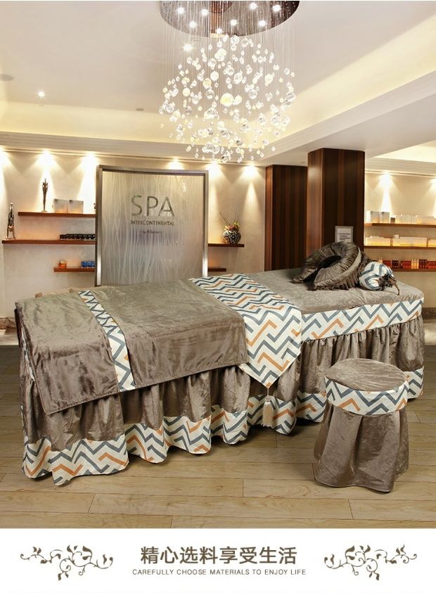 Cao cấp làm đẹp giường bao gồm bốn bộ thẩm mỹ viện trải giường massage giường đẹp giường ngủ tùy chỉnh - Trang bị tấm ga trải giường nối mi