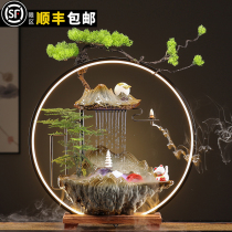 New Chinese style flowing water wealth ornaments home living room circulating water feng shui wheel lucky cat new home moving opening gift