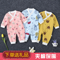 Baby one-piece clothes autumn winter clip cotton warm and thickened baby monks clothes khaclothes climbing clothes pure cotton newborn clothes