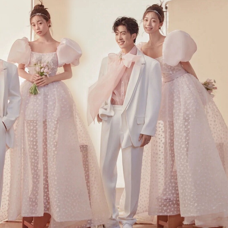 Photo Studio Theme Clothing Travel Photography Colored Yarn Couple Photo Dress Photography Photo Pink Girl Beautiful Dream Wedding Dress