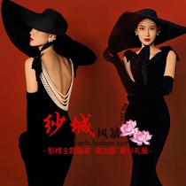 Exhibition new photo studio theme wedding photography waist sexy backless dress Tide brand personality photo photo dress