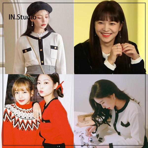 Kim Ji-ni JENNIE original ~ INSTUDIO Korea common-unique front buckle jacket 3 colors