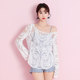 Long-sleeved blouse, sun protection shirt, conservative, belly-covering and slimming two-piece swimsuit, women's one-piece swimsuit