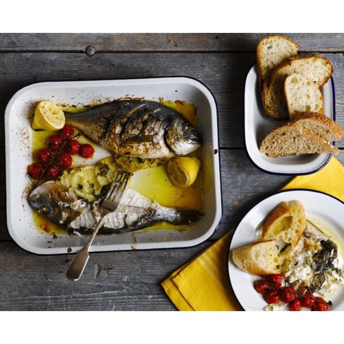 British old Falcon retro enamel enamel rectangular grilled dish