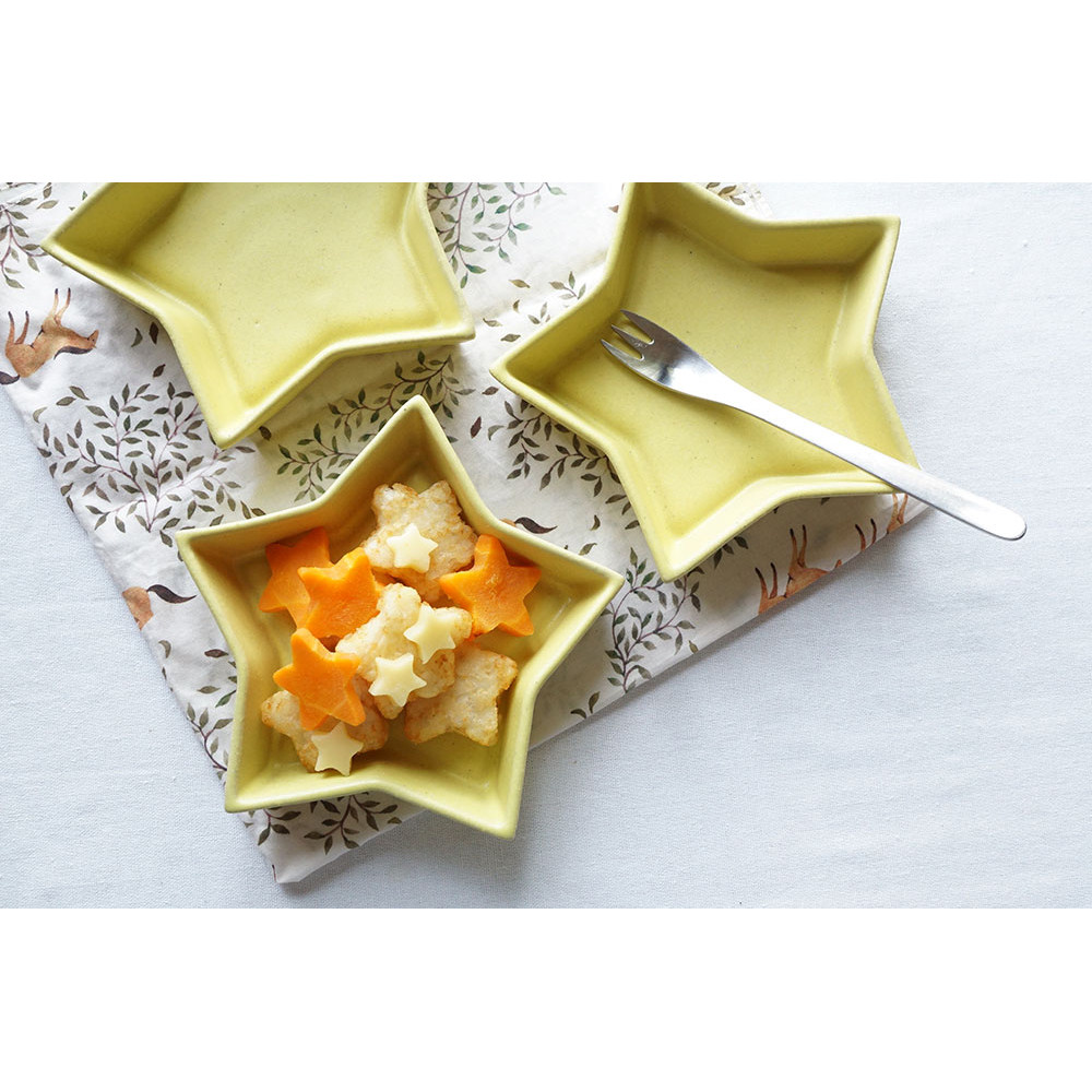 Japanese-made Mashiko yaki writer hand-made coarse pottery creative star plate Snack snack fruit plate Breakfast salad bowl