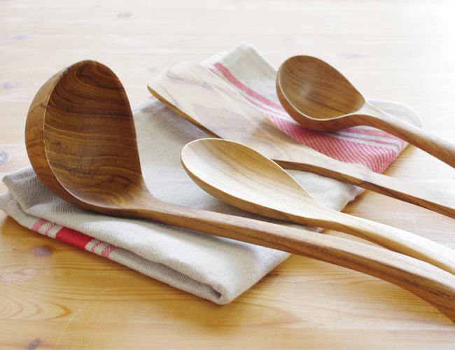 Import Chabatree teak wood without paint Porridge Soup Spoon Day Style Rice Spoon Saute Pan Scoop scoop Scoop Cutlery Cutlery