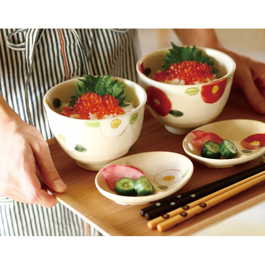 Japanese hand made coarse pottery mountain tea flower pattern earth pan coffee tea cup well rice bowls snack sweet pastry dish