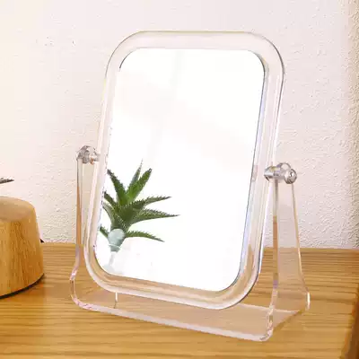 Mirror rotating double-sided mirror Makeup mirror Rectangular makeup table Desktop desk-mounted dormitory bedroom mirror