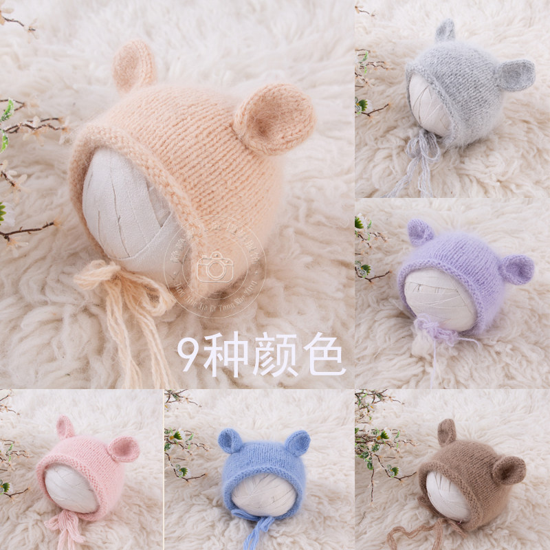 Newborn Full Moon Hat Photography Clothing Full Moon Twin Dragon Fengfeng Photography Costume Knitted Cub Cap
